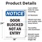 Signmission Door Blocked Not An Entry, 18 in W x Rectangle, Aluminum OS-2PACK-NS-A-1824-V-11472 - alternate 3